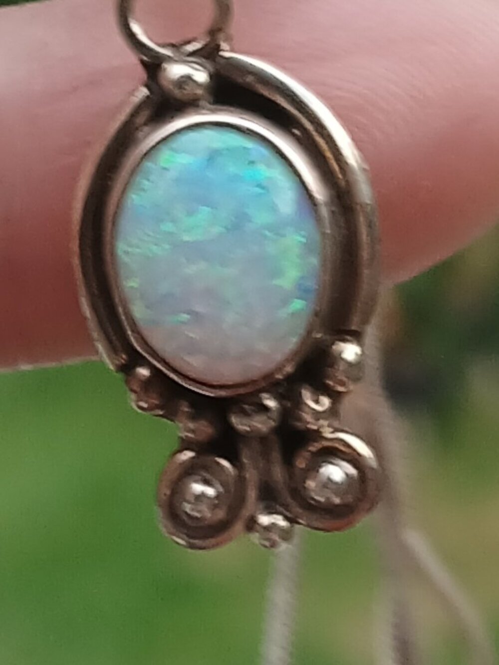 opal pendant on sterling silver chain - Picture 14 of 16